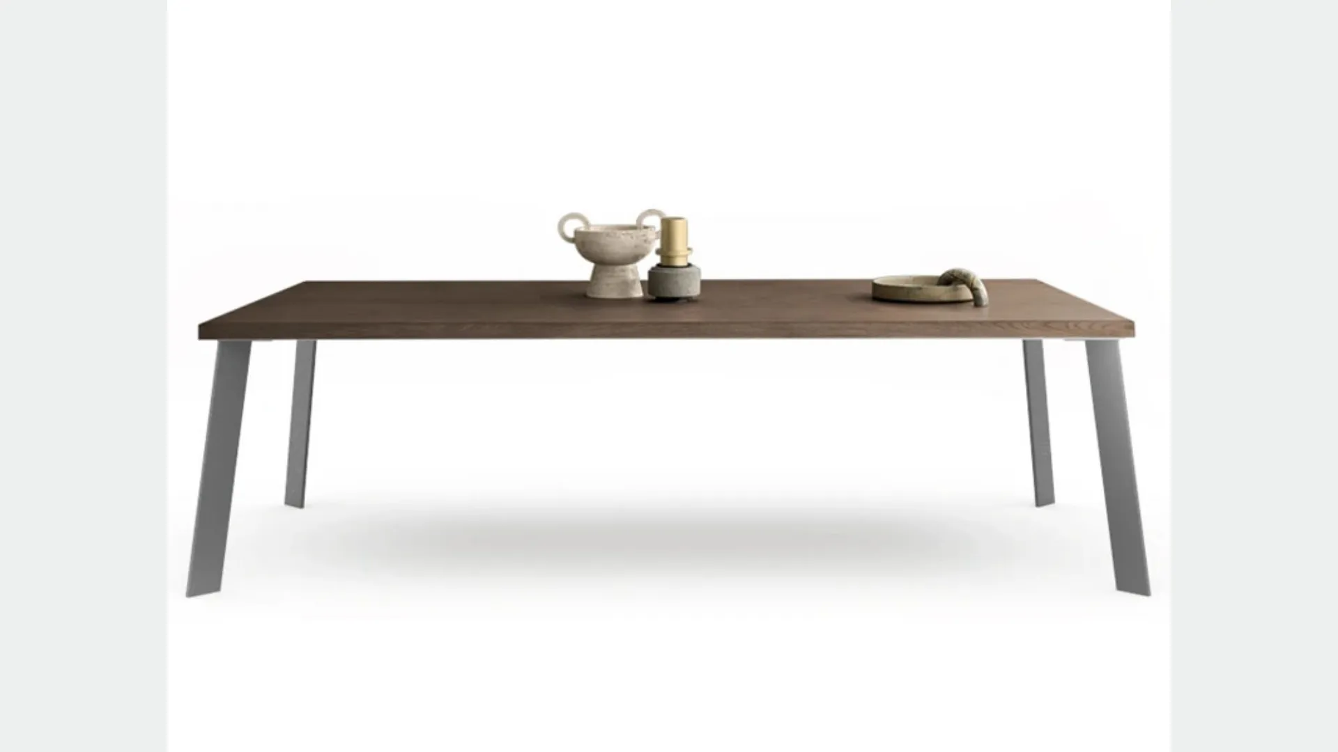 Tavolo Walking con piano in legno di rovere e base in metallo di FGF Mobili