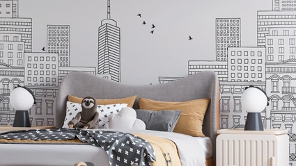 Carta da parati View of the City di Pintdecor