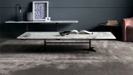 Tavolino rettangolare in marmo con base in metallo Blake Bodema