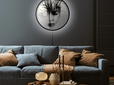 Quadro tondo luminoso 02 di Pintdecor