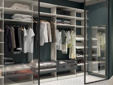 Cabina Armadio in melaminico con ante scorrevoli in vetro Golf Flexo M112 di Colombini Casa