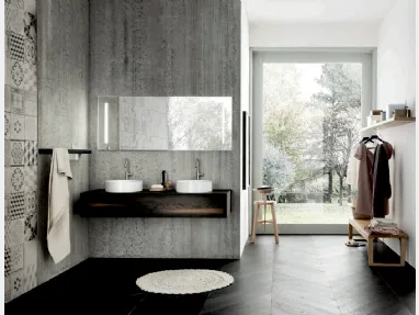 Mobile da Bagno sospeso con doppio lavabo Teddy 01 di Alta Corte