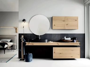 Mobile da Bagno sospeso di design in legno Teddy 02 di Alta Corte