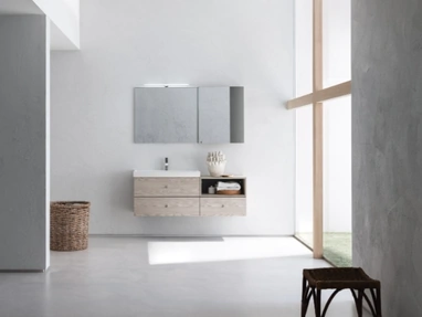 Mobile da Bagno sospeso in nobilitato effetto legno B201 BD021 di Compab
