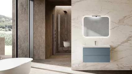 Mobile da Bagno sospeso Block System Square Evo C37 di Baxar