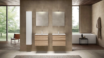 Mobile da Bagno sospeso Block System Syntesi C28 di Baxar