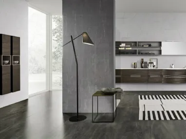 Mobile bagno sospeso M System C013 in laminato effetto legno di Baxar