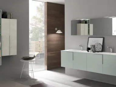 Mobile da Bagno sospeso M1 System C111 in laccato opaco di Baxar