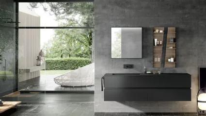 Mobile da Bagno sospeso M2 System 224 in laccato opaco di Baxar