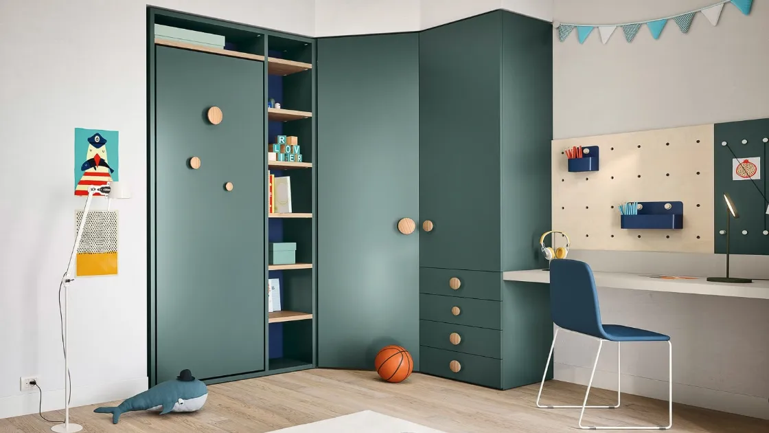 Cameretta componibile Kids space 28 in melaminico di Nidi