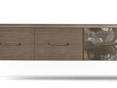 Comò Icon's 102 Iliade V05 in legno con stampa decorativa di Devina Nais