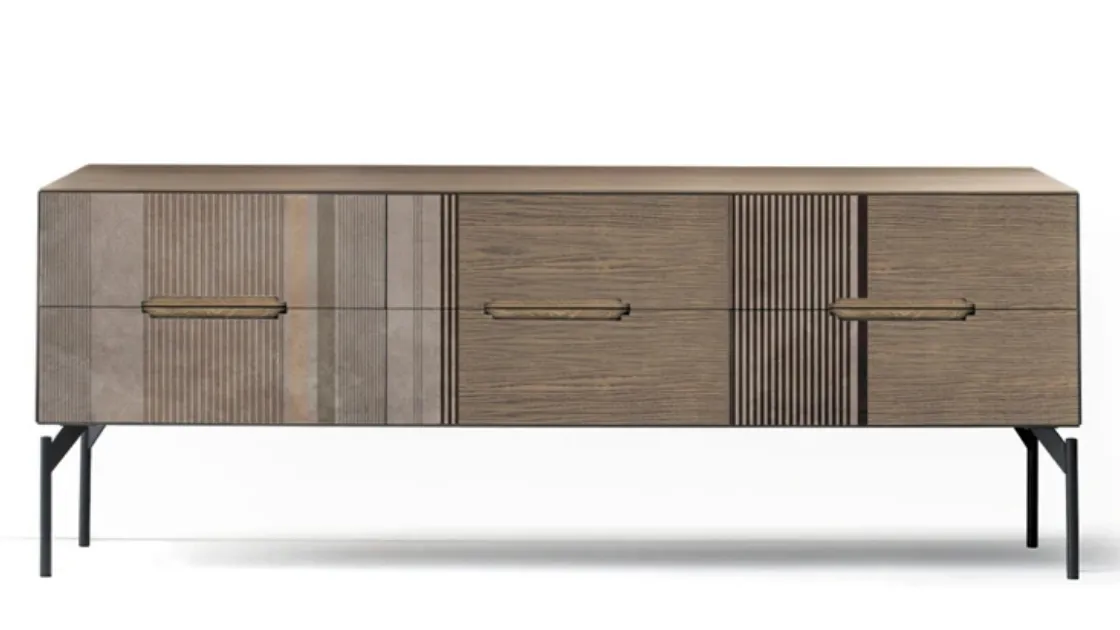 Comò Icon's 102 New Decò V02 in legno con stampa decorativa di Devina Nais