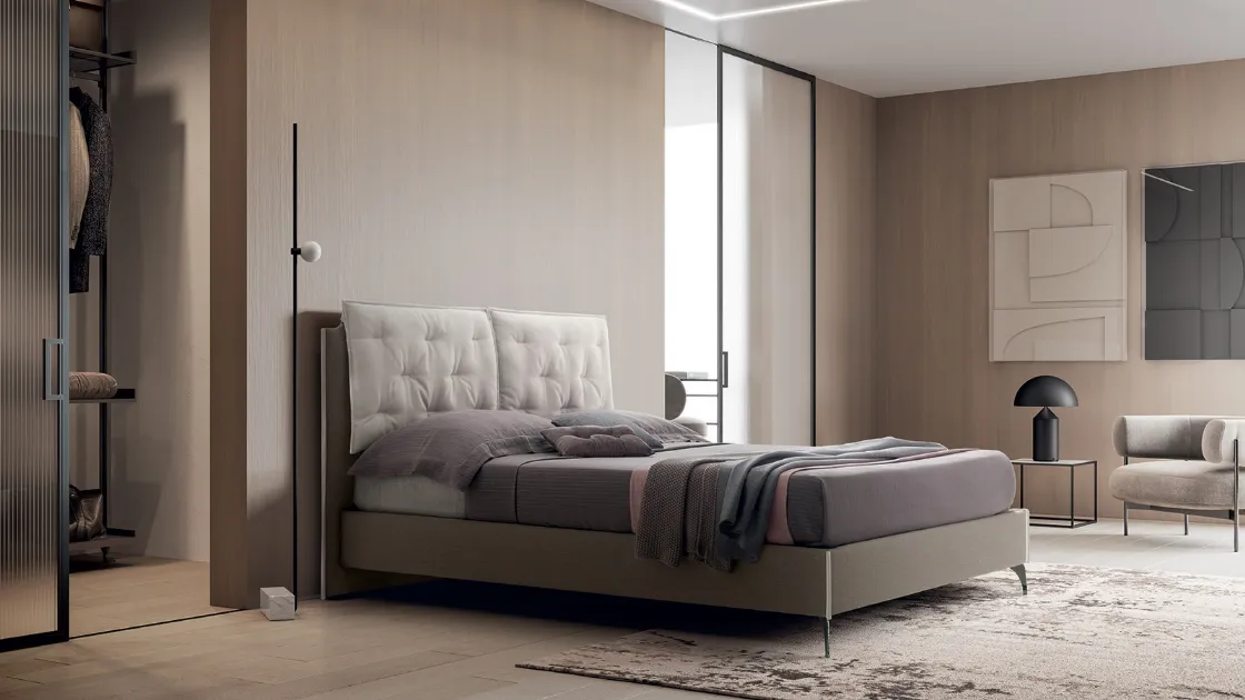 Letto in tessuto con testiera Arley di Felis