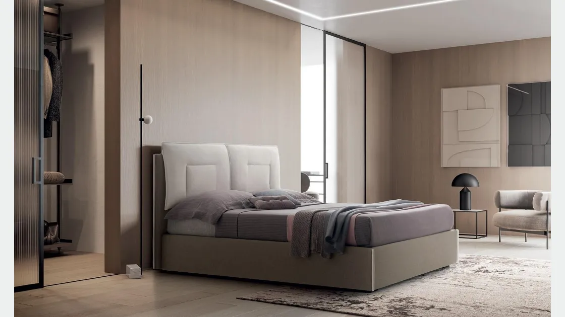 Letto a una piazza e mezza in tessuto Arley di Felis