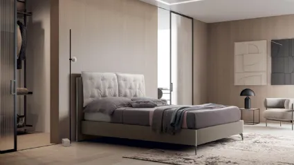 Letto a una piazza e mezza in tessuto Arley di Felis