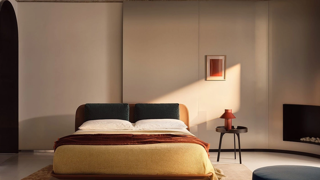 Letto in pelle Tata di Bolzan Letti