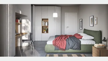 Letto in tessuto imbottito con box contenitore Thika di Cinquanta3