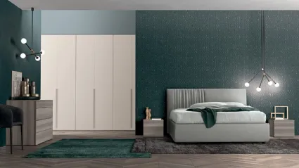 Letto in tessuto imbottito con testiera Vitalyty Evoque di Colombini Casa
