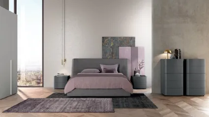 Letto matrimoniale in tessuto imbottito con box contenitore Vitalyty Lord di Colombini Casa