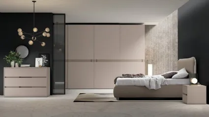 Letto matrimoniale in tessuto con testiera Vitalyty Madame di Colombini Casa