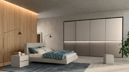 Letto con testiera in tessuto imbottito Vitalyty New Line di Colombini Casa