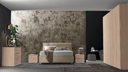 Letto in tessuto imbottitocon testiera Vitalyty Vanity di Colombini Casa