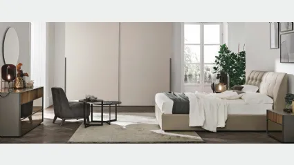 Letto Dafne in ecopelle con contenitore di Tomasella