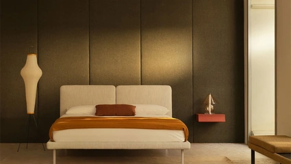 Letto in tessuto con testiera Face di Bolzan Letti