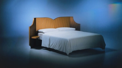 Letto Fiocco con testiera in legno di Bolzan Letti