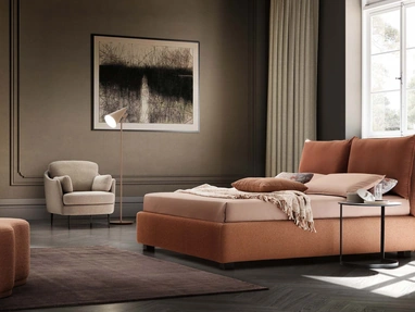 Letto in tessuto imbottito Fris di Le Comfort