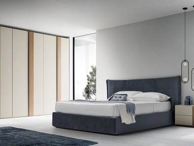 Letto in tessuto con box contenitore e testiera Ghibli Box di SantaLucia