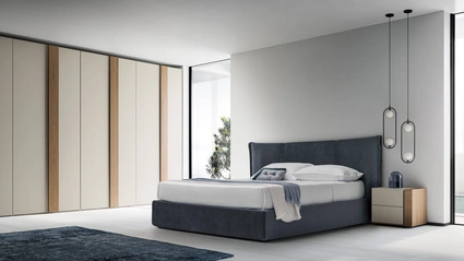 Letto in tessuto con box contenitore e testiera Ghibli Box di SantaLucia