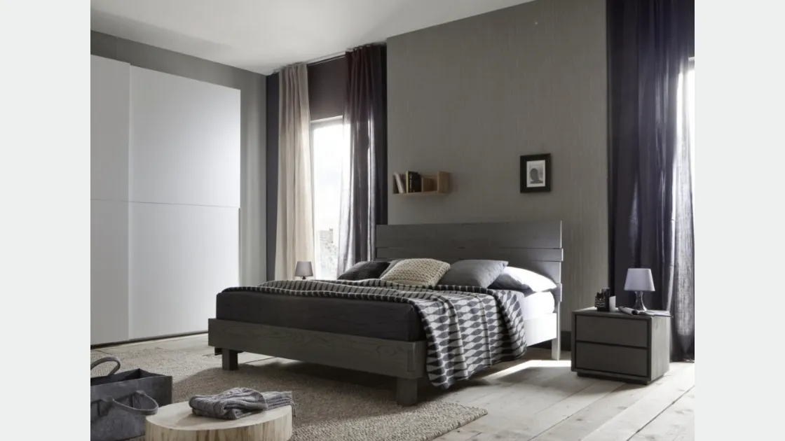 Letto matrimoniale moderno in rovere Kenzo di Alta Corte