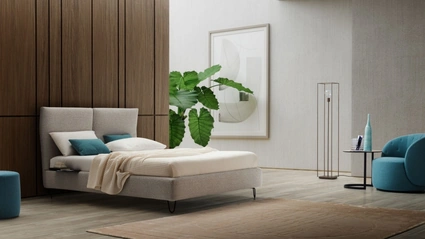 Letto Klizia in tessuto imbottito di Le Comfort