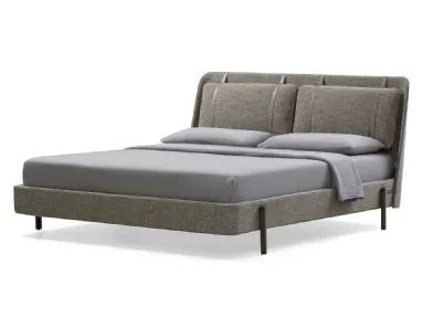 Letto Nara in legno e tessuto di Bodema