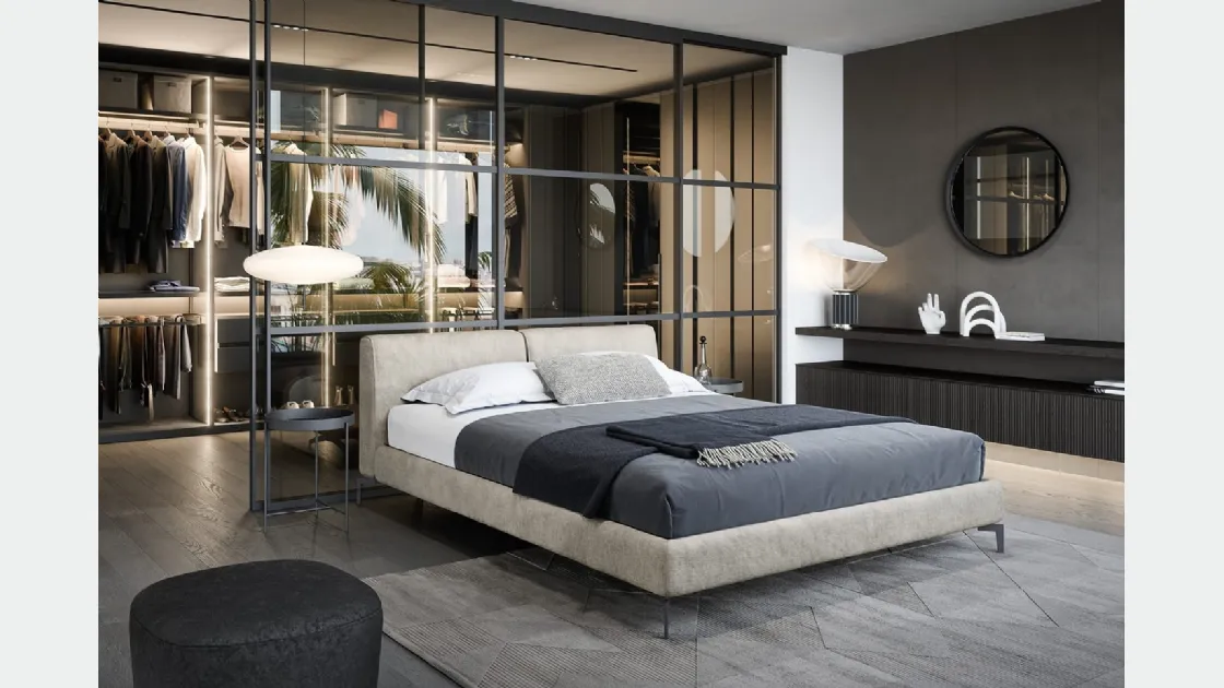 Letto in tessuto imbottito Margot di Novamobili
