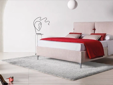 Letto matrimoniale in tessuto imbottito Primrose di Le Comfort