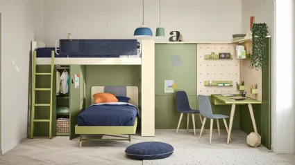 Letto singolo Ergo con testiera di Nidi