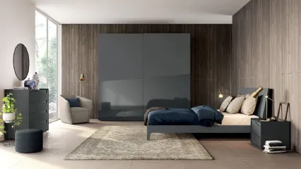 Letto matrimoniale con testiera color Grigio opaco Vitalyty Lancia di Colombini Casa