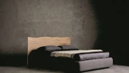 Letto con testiera in legno e box contenitore Wood di Alta Corte