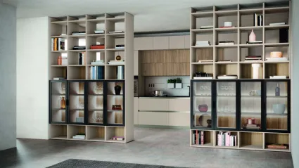 Libreria divisoria Golf Infinity I101 in melaminico e vetro di Colombini Casa