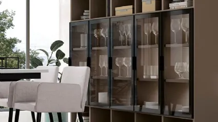 Libreria in melaminico con ante in vetro Golf Infinity L08B di Colombini Casa