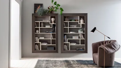 Libreria sospesa Lexington in Rovere massello laccato di Devina Nais