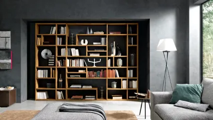 Libreria componibile in legno massello Mixer 06 di FGF Mobili