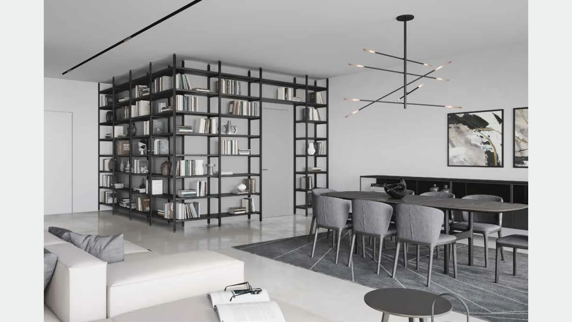 Libreria Atlante UNIT AT209 in materico rovere moka, materico piasentina scuro di Tomasella