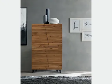 Madia Alta Dsquare Must in legno massello con piedi in metallo di FGF Mobili
