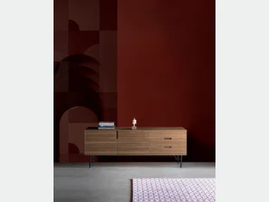 Madia Elegance in noce con piedini in metallo di Icon's