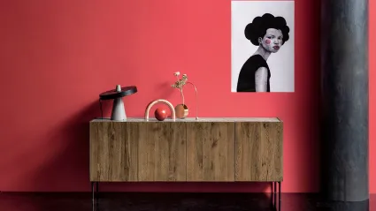 Madia Nantes in legno di Rovere massello con top in vetro di Devina Nais