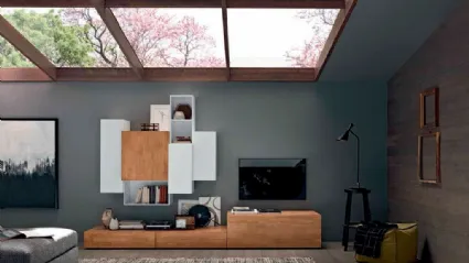 Parete Attrezzata Box C83B in legno e laccato di FGF Mobili