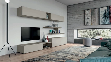 Parete Attrezzata moderna in laccato opaco Pratico PTG302 SantaLucia